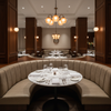Subtle Pebble Texture Mushroom Taupe Upholstered Banquette | Architectural Fabrics