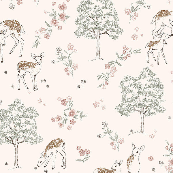 Deer Love Blush - Blush Pink Wallcovering | Schumacher