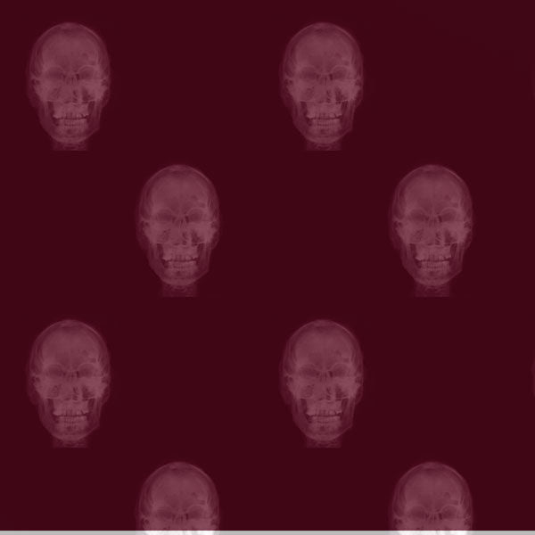 Skull Xray - Blood Red - Pattern Design Lab Wallcovering | DW Bespoke Studios