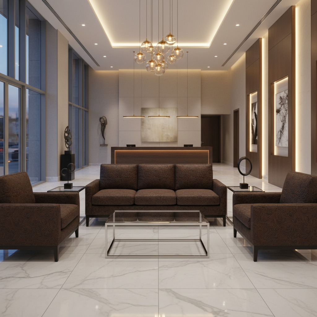 West Indian Lily - Espresso Upholstered Sofa | Architectural Fabrics
