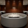 Subtle Woven Texture Cool Silver Upholstered Banquette | Architectural Fabrics