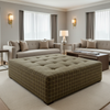 West End - Truffle Upholstered Ottoman | Architectural Fabrics