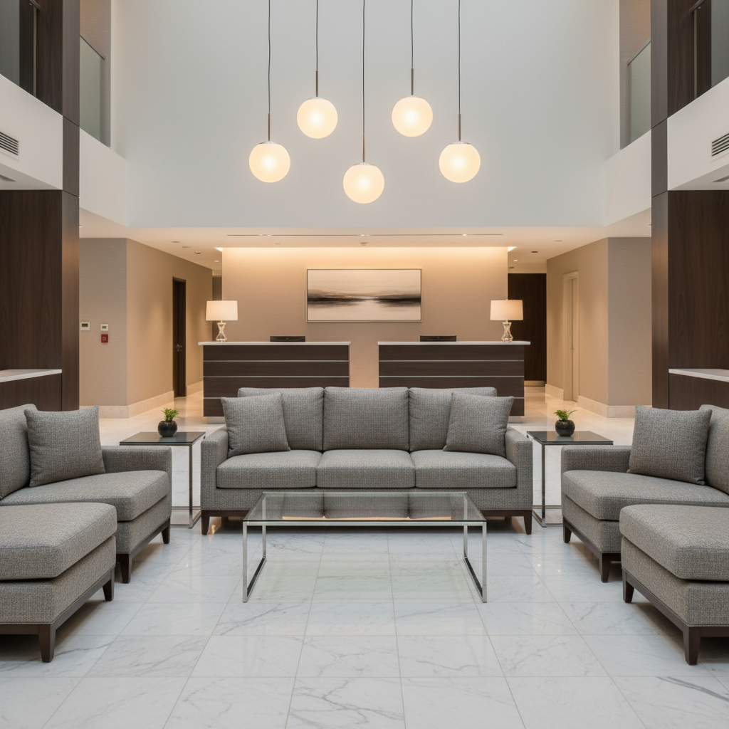 Fine Woven Texture Cool Gray Upholstered Sofa | Architectural Fabrics