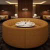 Linen Weave Texture Golden Tan Upholstered Banquette | Architectural Fabrics