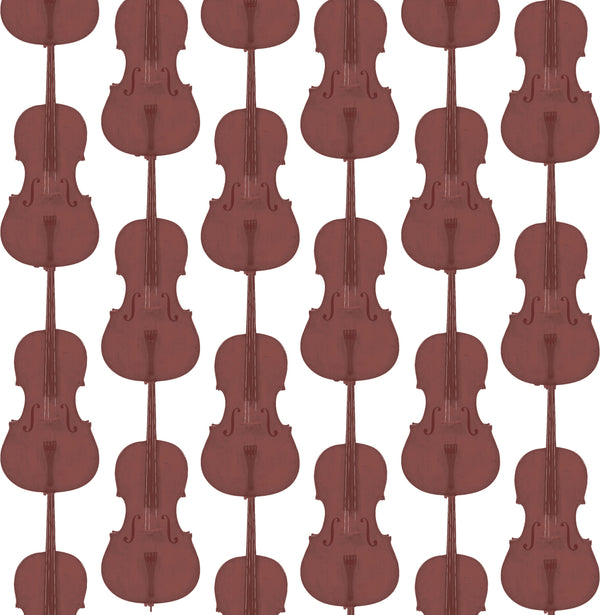 Cello Damask - Java Brown Traditional | Architectural Wallcoverings