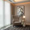 Fine Pebble Texture Taupe Stone Upholstered Chair | Architectural Fabrics