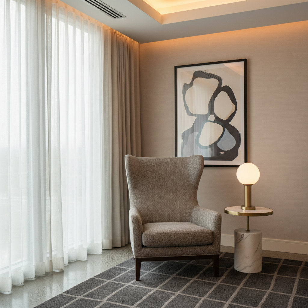 Fine Pebble Texture Taupe Stone Upholstered Chair | Architectural Fabrics