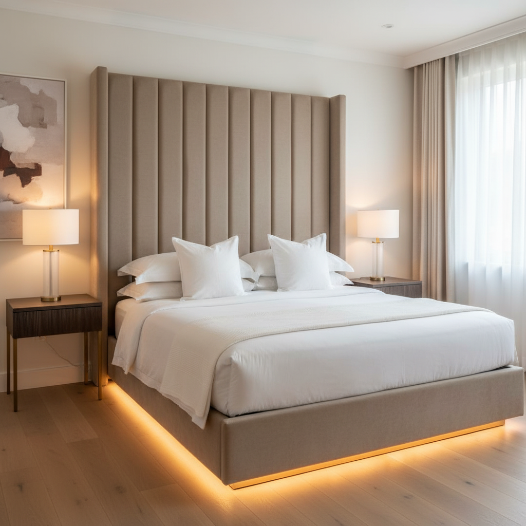 Maho Bay - Mushroom Upholstered Headboard | Architectural Fabrics