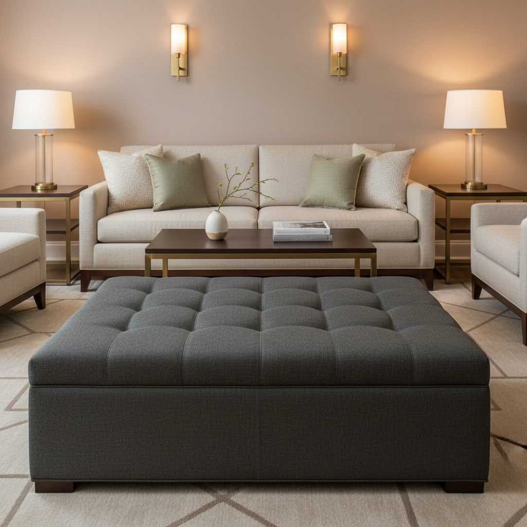 Marigot - Abyss Upholstered Ottoman | Architectural Fabrics