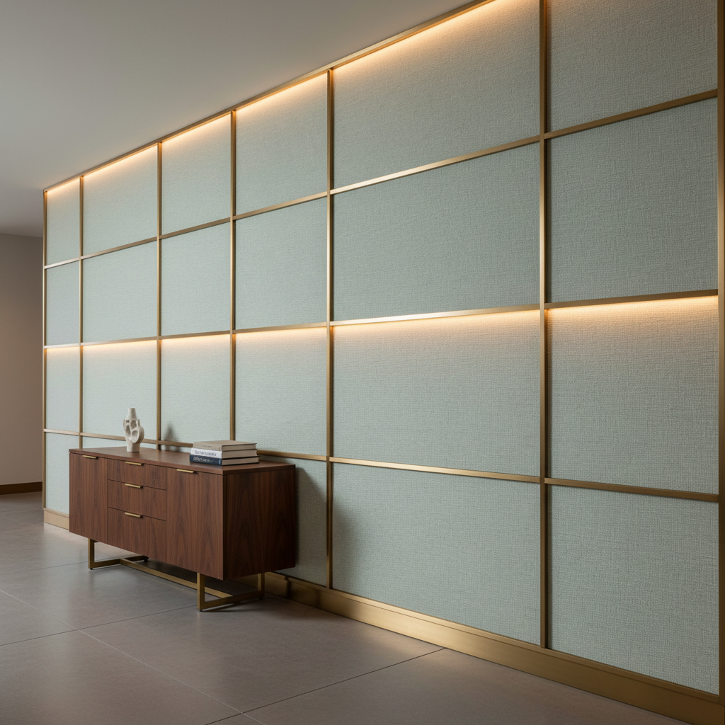 Tweed Bay - Mint Upholstered Wall Panel | Architectural Fabrics
