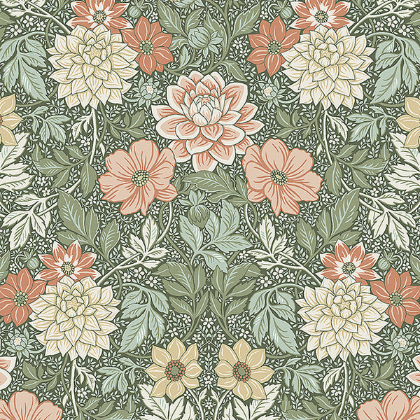 Dahlia Garden Green — Schumacher