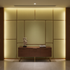 Vertical Linen Texture Pale Chartreuse Upholstered Wall Panel | Architectural Fabrics
