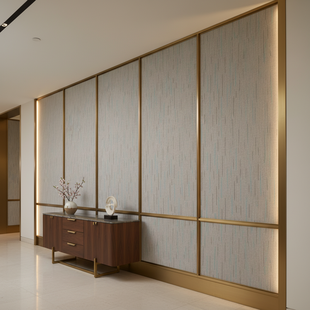 Stitchwork Bay - Argent Upholstered Wall Panel | Architectural Fabrics