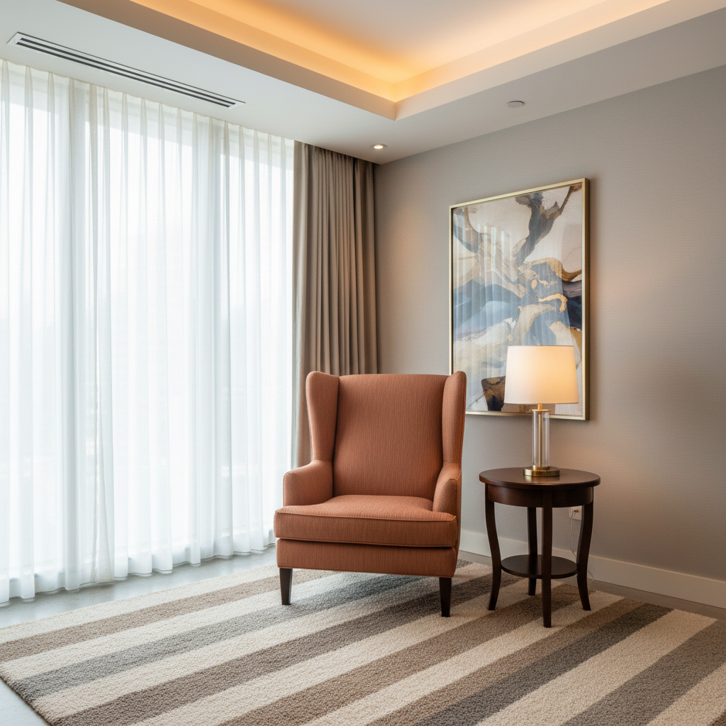 Brushed Vertical Grain Burnt Sienna Upholstered Chair | Architectural Fabrics