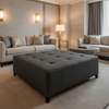Peter Island - Cinder Upholstered Ottoman | Architectural Fabrics