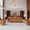 Woven Textured Vinyl Burnt Sienna Upholstered Sofa | Architectural Fabrics