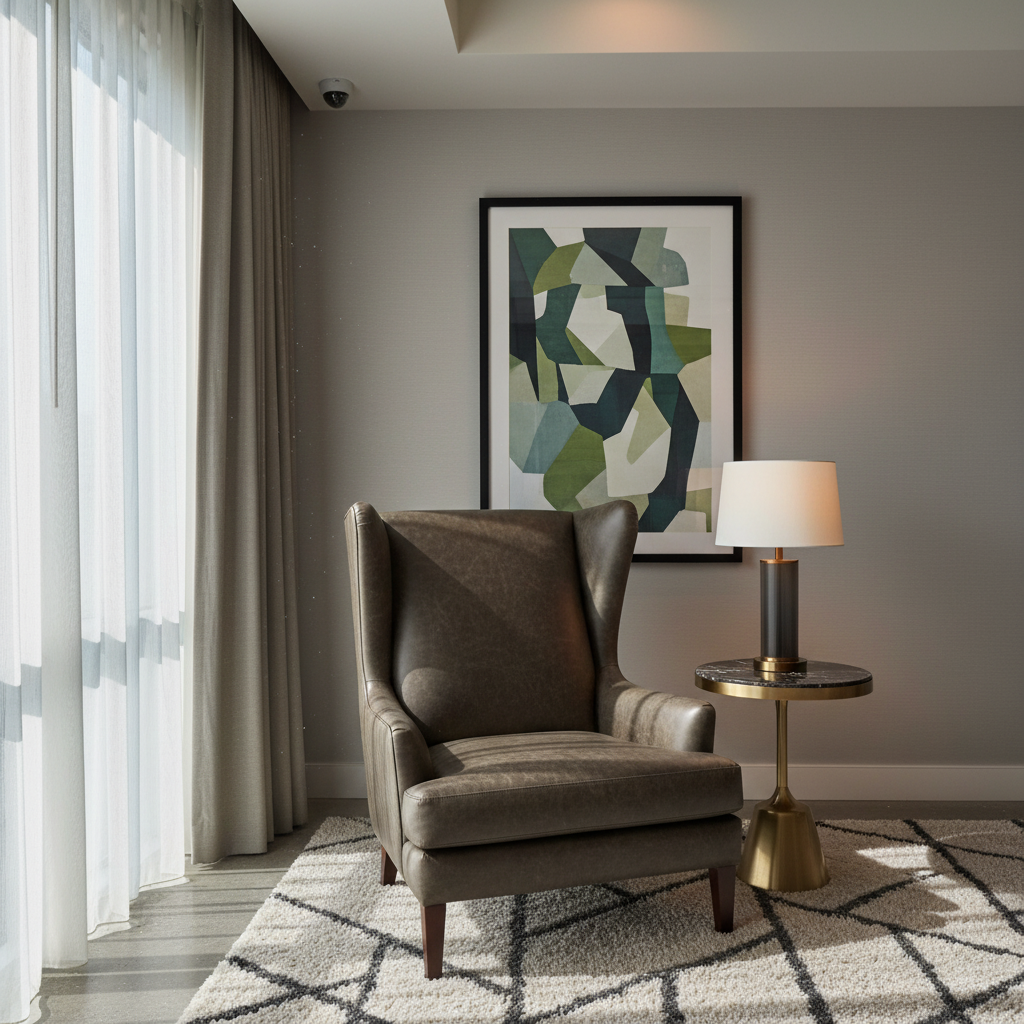 Smooth Pebble Grain Dark Taupe Upholstered Chair | Architectural Fabrics