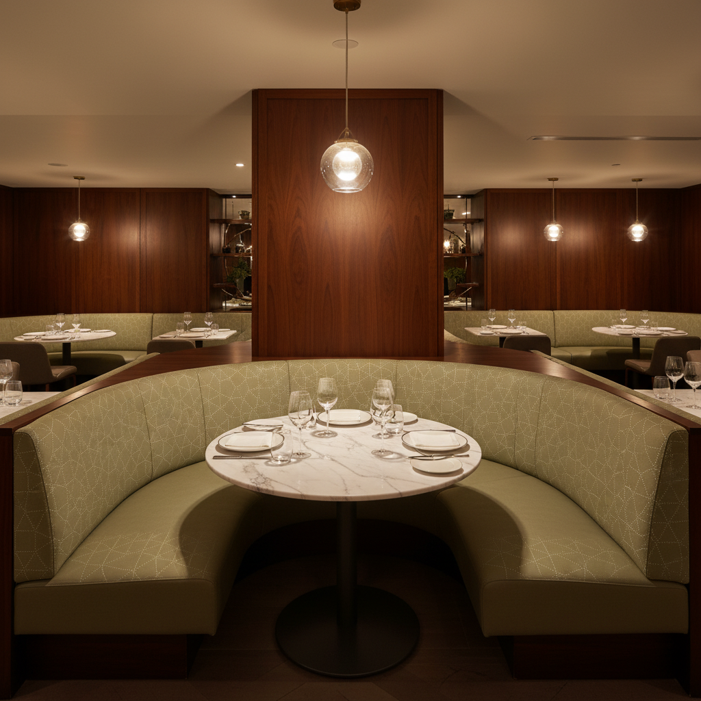 St. Barthelemy - Pear Upholstered Banquette | Architectural Fabrics