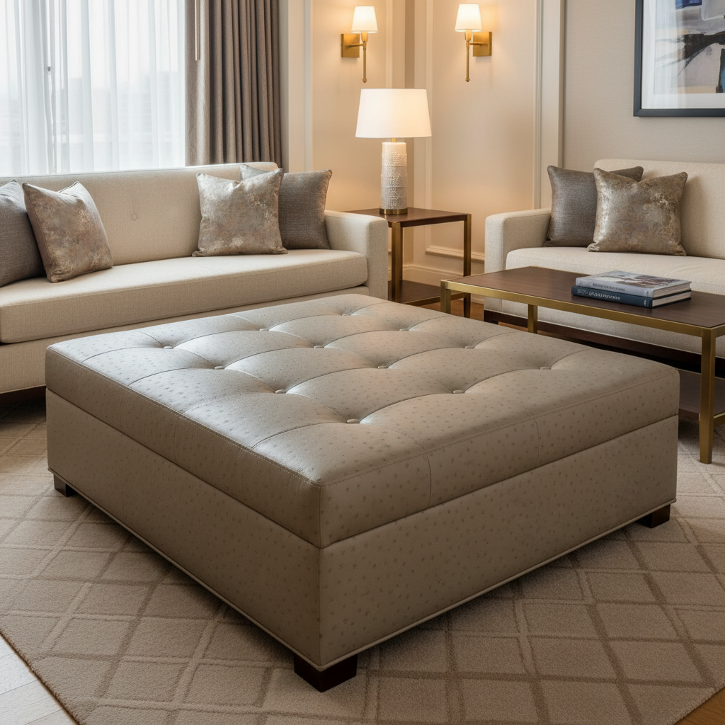 Big Bird - Big Bird Performance Vinyl Upholstered Ottoman | Architectural Fabrics