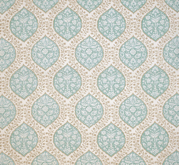 Nina Campbell Fabric - Aqua Wallcovering | Nina Campbell
