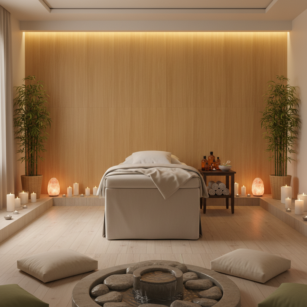 Biscay Bay Caramel Wood Grain | Hollywood Wallcoverings - Healthcare Waiting Room commercial room setting