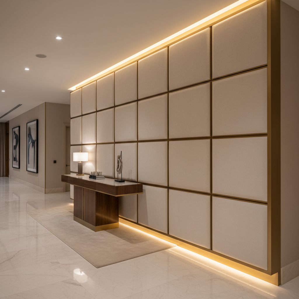 Ultrasuede Parchment -  White Upholstered Wall Panel | Ultrasuede Upholstery