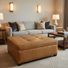 Silver Bank - Caramel Upholstered Ottoman | Architectural Fabrics