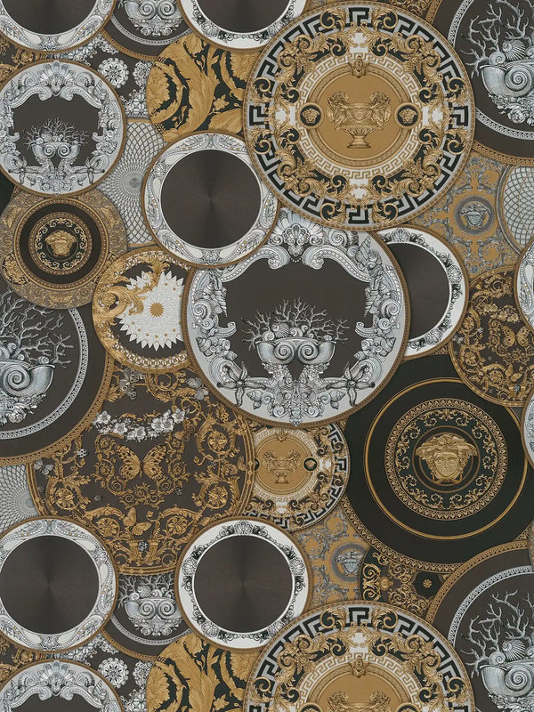 Art De La Table Gold Black Wallcovering | Versace