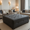 St. Eustatius - Carbon Upholstered Ottoman | Architectural Fabrics
