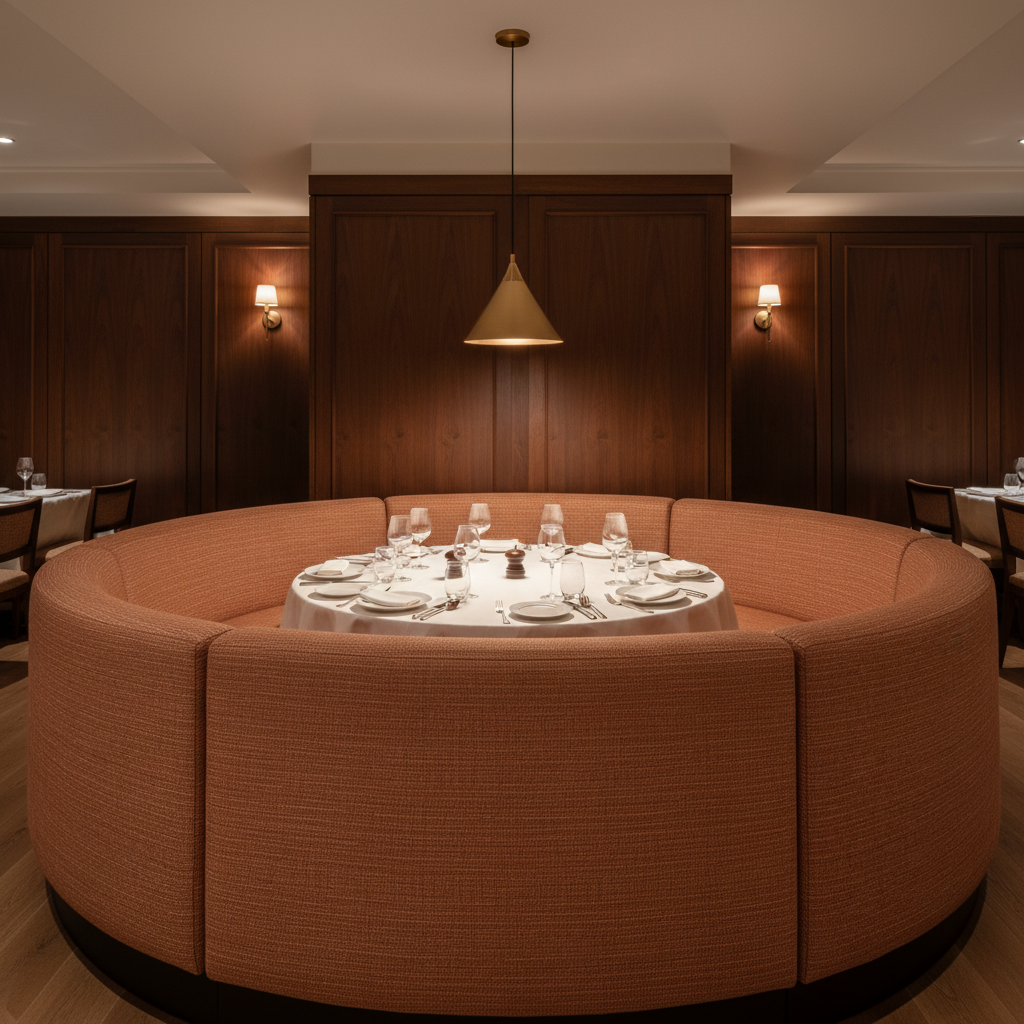 Abaca - Terracotta Weave Tekloom Performance Upholstered Banquette | Architectural Fabrics