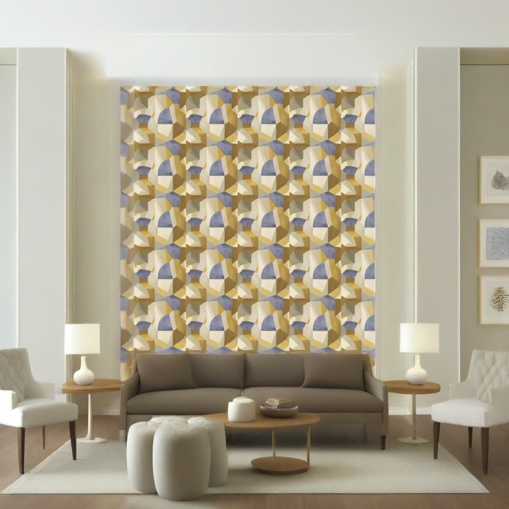 Room Setting - Buildings Lilac Wallcovering