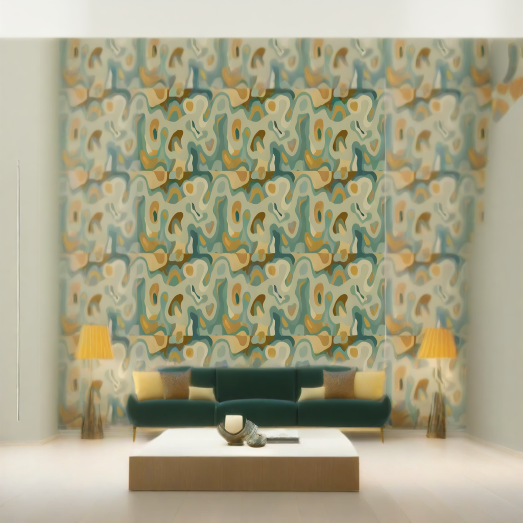 Room Setting - Burle Índigo Wallcovering