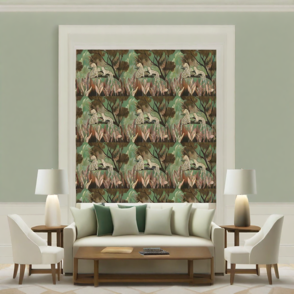 Room Setting - Onça Turquesa Wallcovering