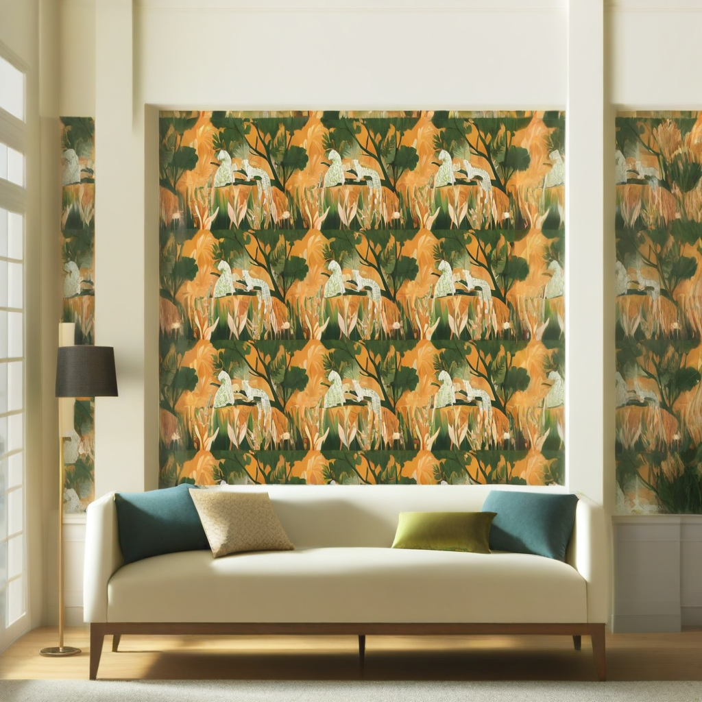 Room Setting - Onça Naranja Wallcovering