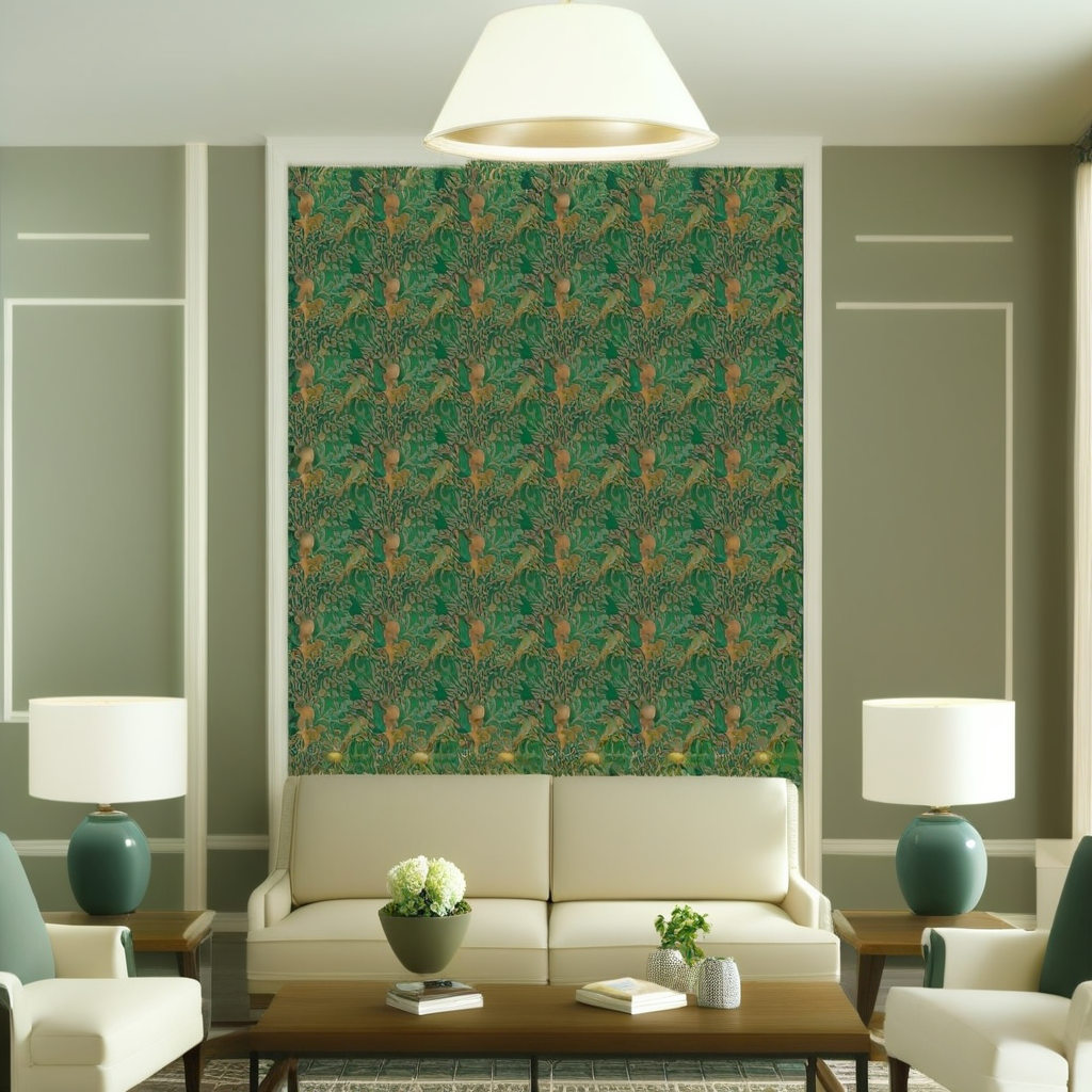Room Setting - Guacamayos Turquesa Wallcovering