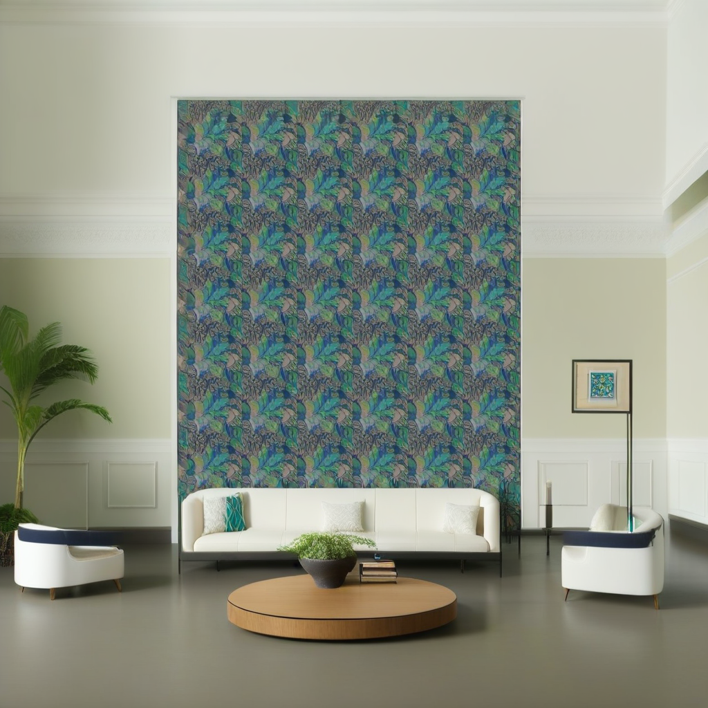 Room Setting - Guacamayos Cobalto Wallcovering