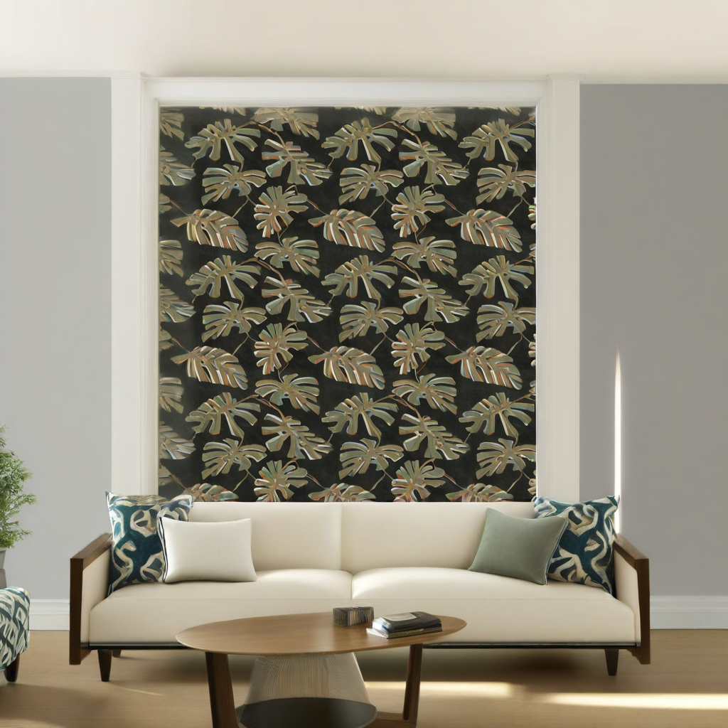 Room Setting - Monstera Ébano Wallcovering