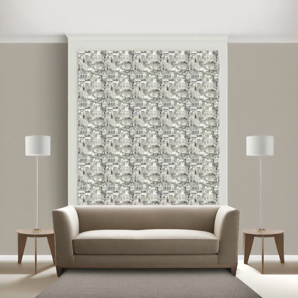 Room Setting - Postal Black and White Wallcovering