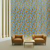 Room Setting - Clavelitos Blue Wallcovering
