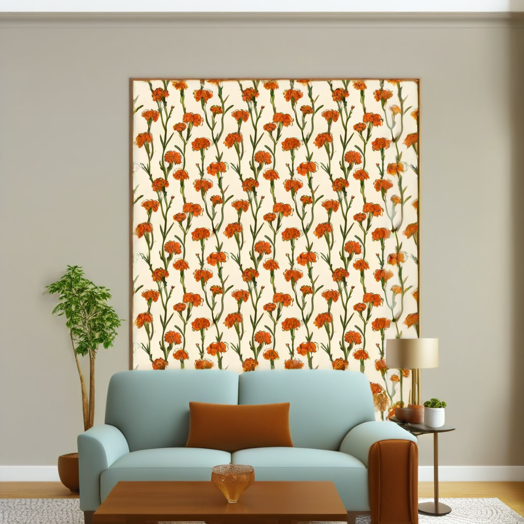 Room Setting - Clavelitos White Wallcovering