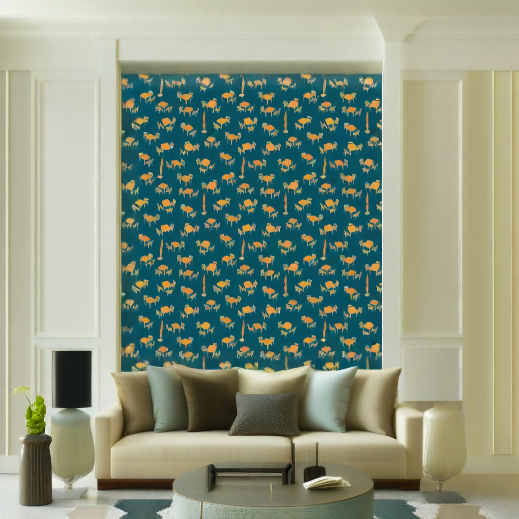 Room Setting - Terraceo Blue Wallcovering