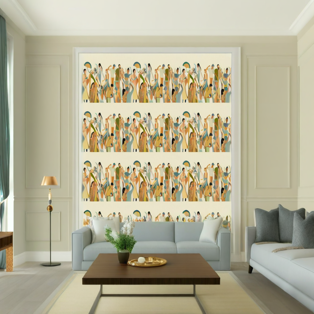 Room Setting - Verbena Beige Wallcovering