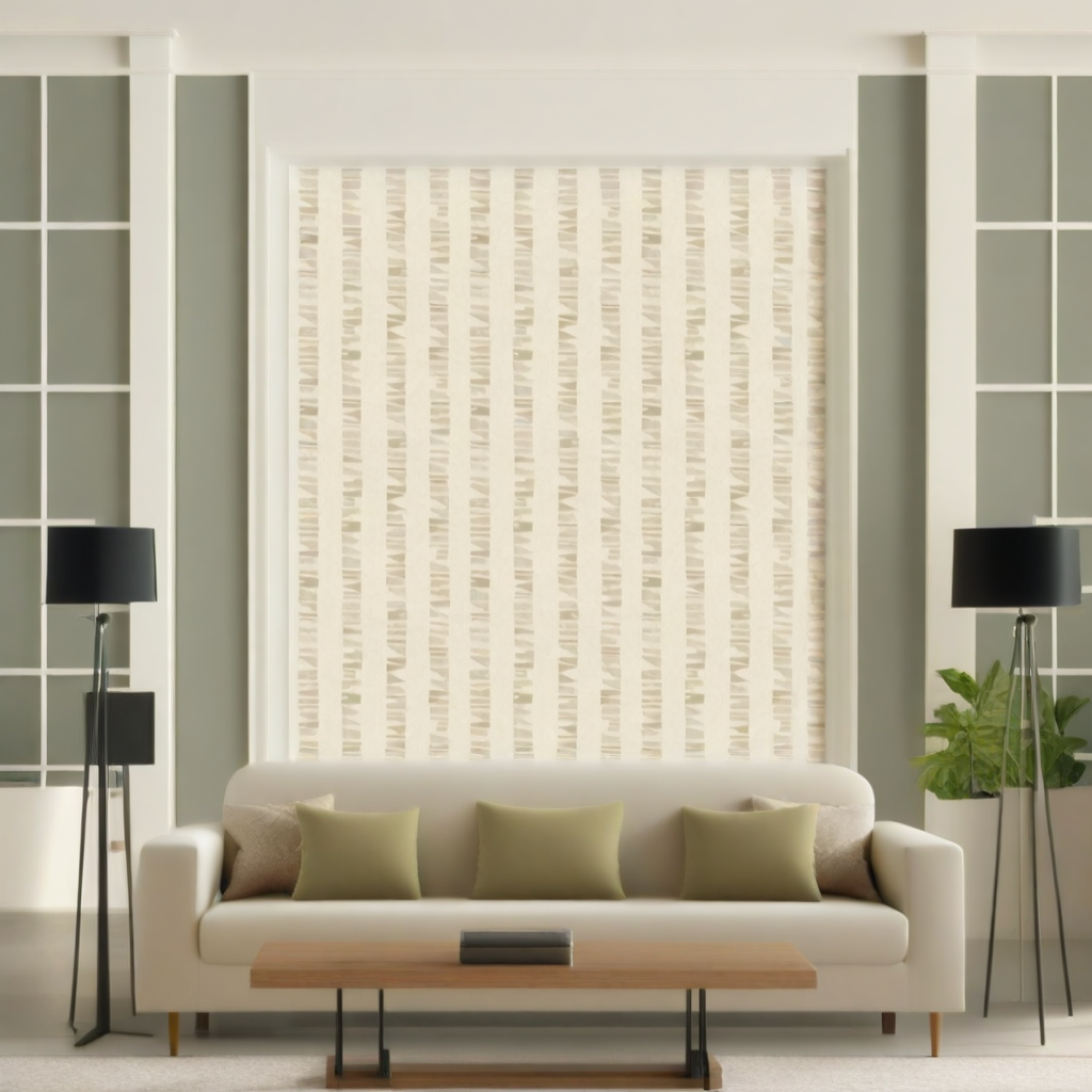 Room Setting - Linear Footprints Beige Wallcovering