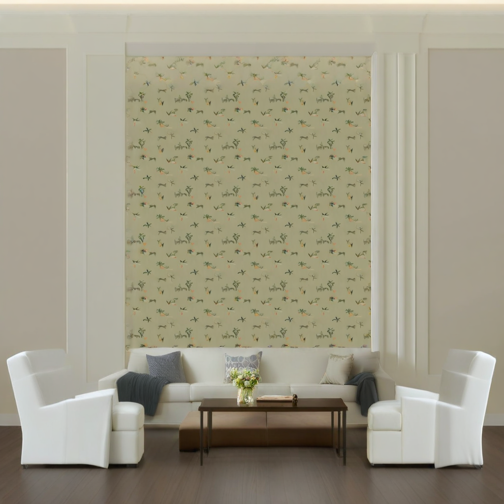 Room Setting - Prehistoric Creatures Green Wallcovering