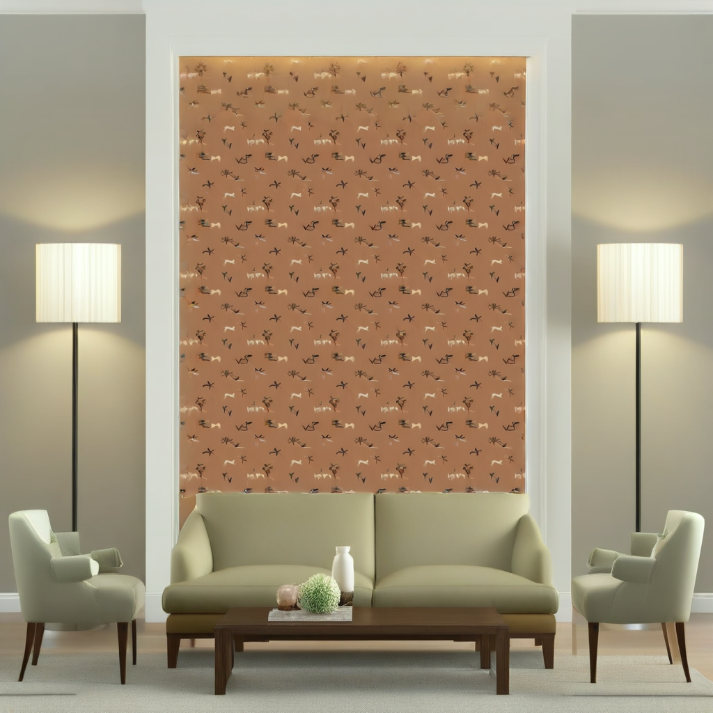 Room Setting - Prehistoric Creatures Red Wallcovering
