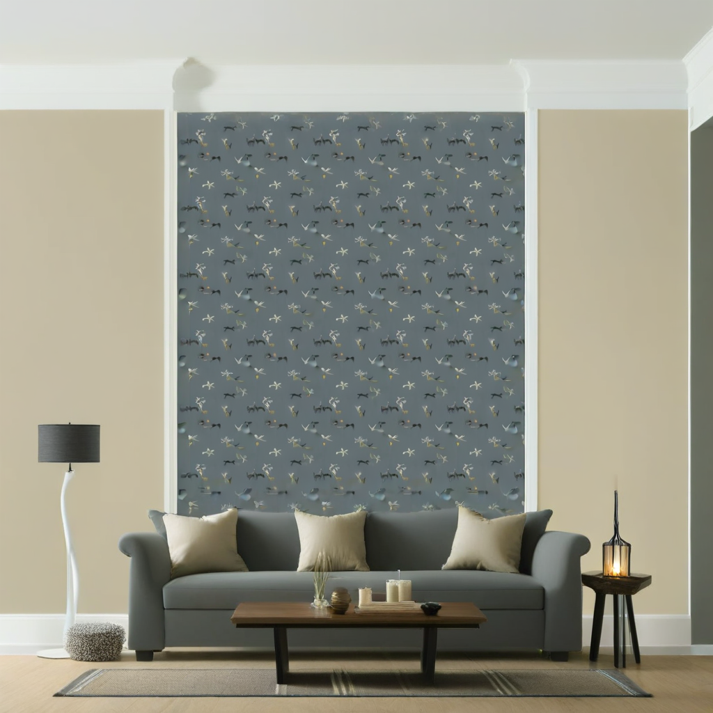 Room Setting - Prehistoric Creatures Blue Wallcovering