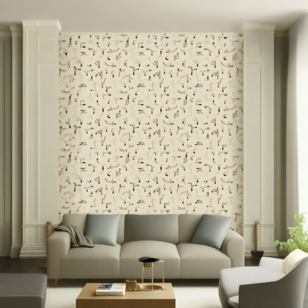 Room Setting - Tribal Tongue Beige Wallcovering