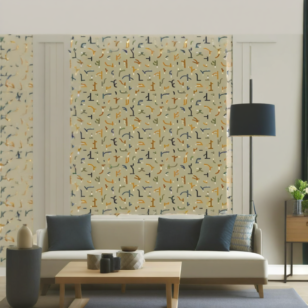 Room Setting - Tribal Tongue Green Wallcovering