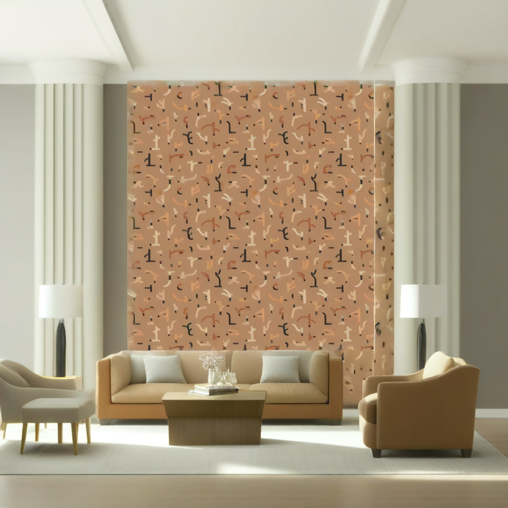 Room Setting - Tribal Tongue Red Wallcovering