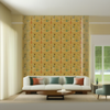 Room Setting - Archaeological Forms Ocher Wallcovering